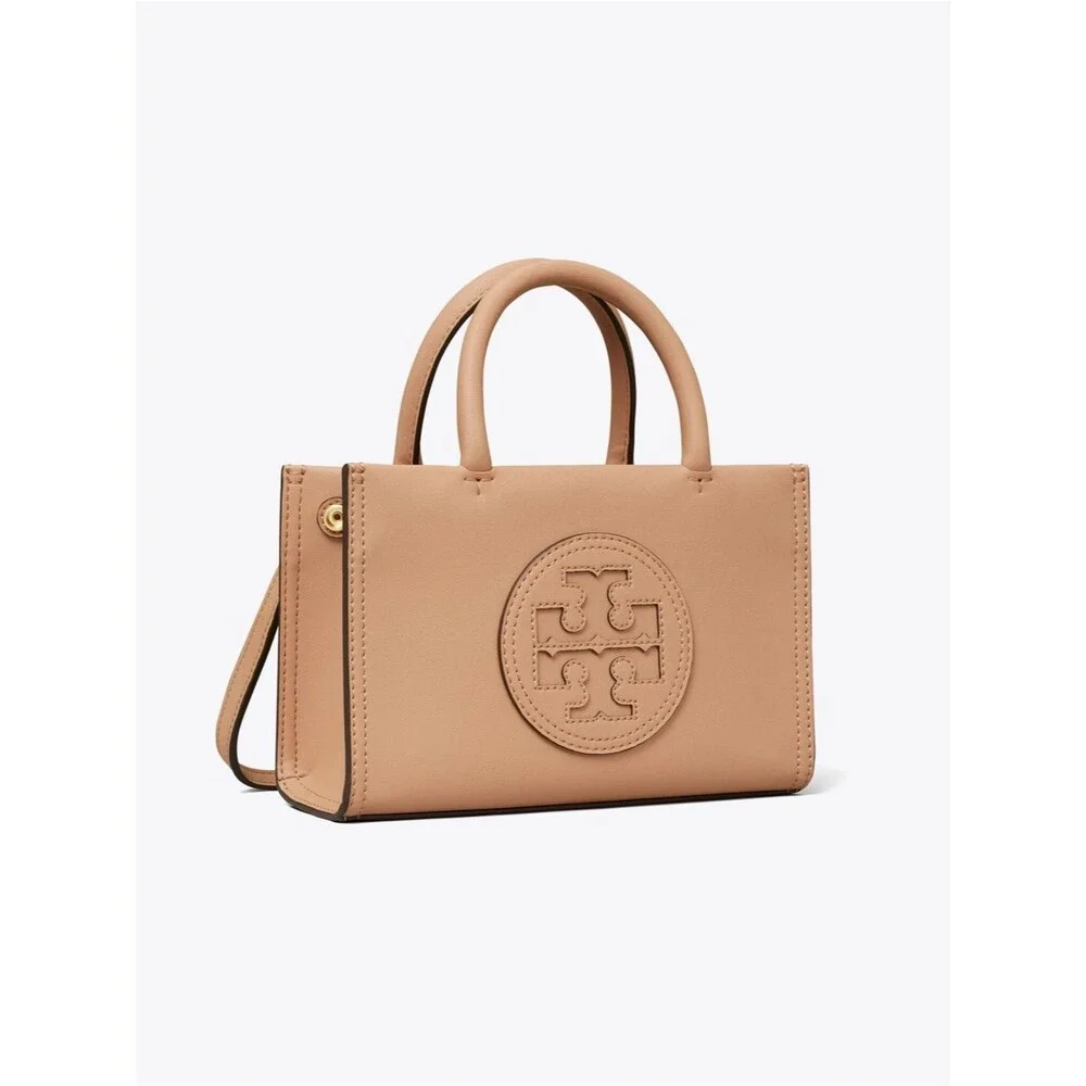 NWT Tory Burch MINI ELLA Bio Tote Bag in Light Sand Beige Tan Crossbody
